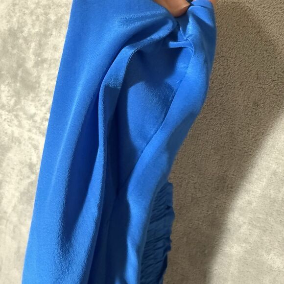 Vintage Diane Gilman 3X Plus 100% Silk Pants Elastic Waist Lightweight Blue READ - Picture 8 of 8